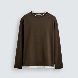 T-SHIRT WITH DOUBLE CONTRAST FINISHES