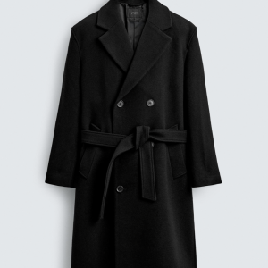 DOUBLE-STYLE COAT WITH WOOL BELT