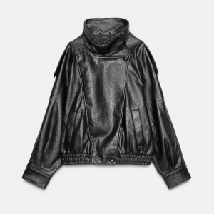 LEATHER-EFFECT BIKER JACKET