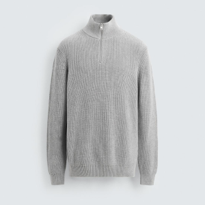 PEARL KNIT JERSEY WITH ZIP NECK